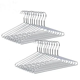 Amber Home 20 Stück 43cm Metall Kleiderbügel, Chrom