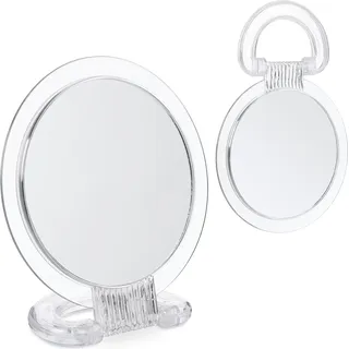 Relaxdays Klappspiegel-Set 15,5 x 22,5 cm Transparent
