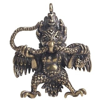 Yerdos Kupfer tibetischer Buddhismus Dapeng Vogel Gott Buddha Statue Heimdekoration Zubehör für Wohnzimmer Ornament Messing Figur