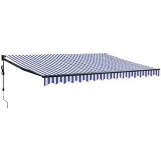 vidaXL Elektrische Markise mit Kurbel Blau und Weiß 4x3 m - Blau, Weiß
