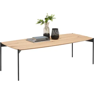 Venjakob Couchtisch , Schwarz, Eichefarben , Holz, Metall , Eiche , furniert , rechteckig , rund , 60x35x139 cm , Made in Germany, Dgm, Goldenes M , Wohnzimmer, Wohnzimmertische, Couchtische, Couchtische eckig