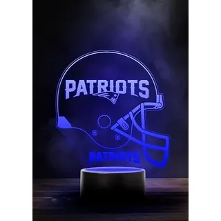 New England Patriots NFL LED Lampe Licht Logo Helm, Wechselmodus mit 6 unterschiedlichen Farben