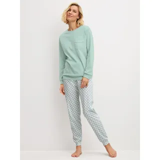 CALIDA Sweet Dreams Bündchen-Pyjama Light Aqua 36/38