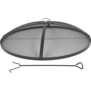 Relaxdays Funkenschutz Ø 90 cm Schwarz