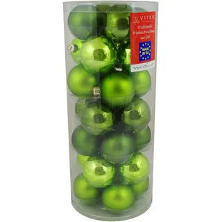 Vitbis Weihnachtskugel-Mix Glas ø 6 cm 28 Stück Grün