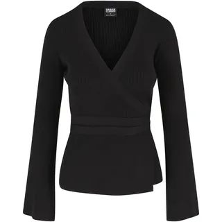 URBAN CLASSICS Rib Knit Wrapped Strickjacke Schwarz M
