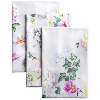 Maison d' Hermine Pivoine 100% Baumwolle Set von 3 Multi-Purpose Küchenhandtuch | Bar Handtücher | Frühling/Sommer (50 cm X 70 cm)