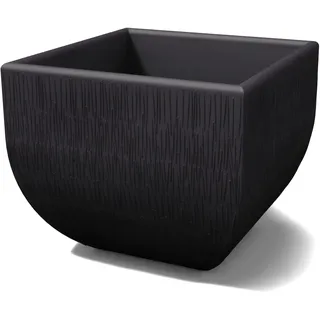 Kloris Moderne quadratische Vase Mittelmeer, rustikal, 50 x 50 cm, Höhe 42 cm, Farbe: Graphit, hergestellt in Italien