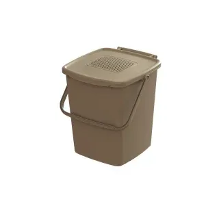 Biologic Biomülleimer mit Geruchsfilter, braun, Praktischer Abfalleimer für eine geruchsfreie Biomüllsammlung zuhause, Volumen: 10 Liter, Maße (L x B x H): 26 x 24,5 x 27 cm