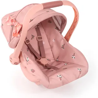 Bayer Design 67926AA Puppenautositz EasyGo, Puppensitz, Puppenzubehör, mit Gurt, Dach, verstellbarem Griff, Altrosa