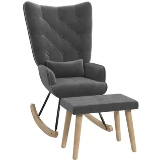 Homcom Schaukelsessel, Dunkelgrau, Kunststoff, 96x101x66 cm, Wohnzimmer, Sessel, Relaxsessel