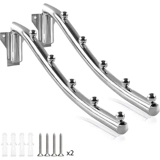 Klappbar Wand Kleiderhaken Edelstahl, Wandhalterung Kleiderbügel, Metall Kleiderbügelhalter Drehbare Klappbar Wand Kleiderständer Schwenkbar Klappbar Handtuchhalter Kleiderstange zur Wandmontage