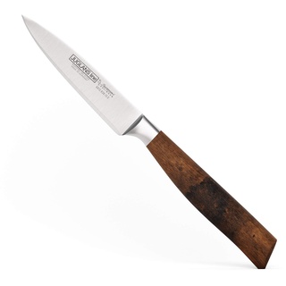 Burgvogel Solingen Juglans Line Spickmesser Walnussholz 10 cm, rostfrei, Officemesser scharf geschmiedet, dunkel, premium, klein, Braun Rot