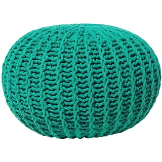 Beliani Pouf Conrad 50/50/35 cm , Grün , Textil , Rund , 50x35x50 cm , Wohnzimmer, Sessel, Hocker & Hockerbänke, Poufs