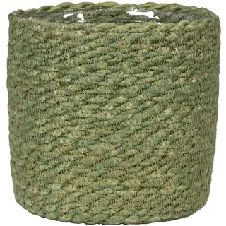 Pflanzentopf , Grün , Naturmaterialien , rund , 19x16x19 cm , Dekoration, Blumen & Blumentöpfe, Übertöpfe