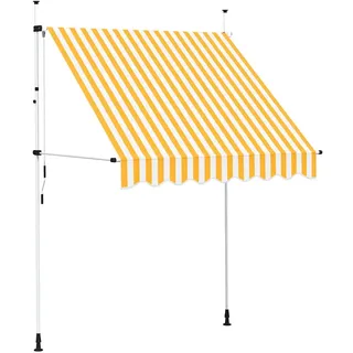 vidaXL Einziehbare Markise Handbetrieben 200 Cm Orange/Weiß Gestreift , Textil , Rechteckig , 200x1x1 cm , Sonnenschutz