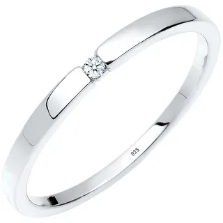 Elli DIAMONDS Ring Damen Verlobungsring Klassiker mit Diamant (0.015 ct.) in 925 Sterling Silber