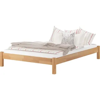 Doppelbett Ehebett Kingsize-Bett Futonbett 160x200 Buche massiv Zubehör wählbar 60.84-16 ohne Zubehör - Naturbelassen
