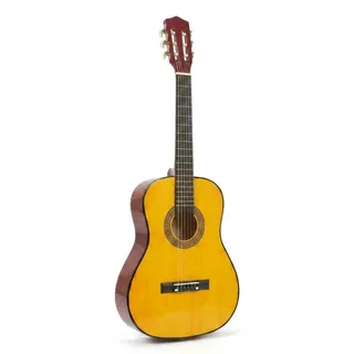 Music Alley Kindergitarre Klassik 34 Zoll mit Nylonsaiten, Natur | Kinder Gitarre 3/4 mit weichen Nylonsaiten und Online-Unterricht für junge Anfänger, Schule und Üben zuhause