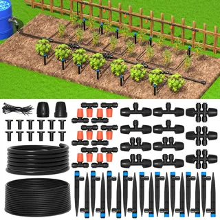 MIXC Bewässerungssystem Garten 60M+8M Automatische Bewässerung Kit Tropfbewässerung Set DIY Micro Drip System mit Bewässerungsschlauch