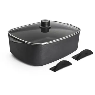 WOLL – Diamond Logic XR Bräter 31 x 26 cm mit 2 Griffen & abnehmbarem Stiel – Induktion Aluguss-Bräter mit Antihaft-Beschichtung – backofenfest bis 300 °C