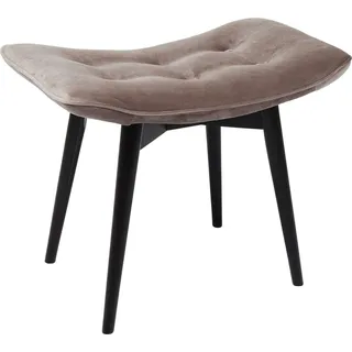 Kare Vicky Velvet Grau, 83420, kleiner Samthocker zur Fußablage, Fußhocker, (HxBxT) 48x59x37cm