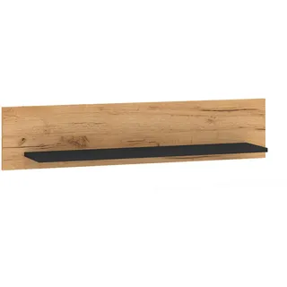 Feldmann-Wohnen Wandregal Urso Gold Craft Eiche / Schwarz 110 / 22 / 24 cm , Braun, Schwarz , Holz , 110x24x22 cm , Wohnzimmer, Regale, Wandregale