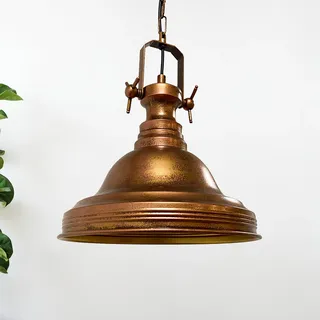 Vintage Lampe Ulmete aus Metall in Kupfer, dimmbar, E27 Fassung, 120 cm Kabellänge - Kupfer