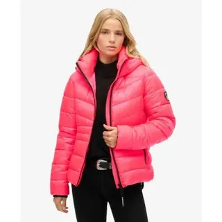 Superdry für Damen. W5011724A Fuji Steppjacke mit Kapuze Rosa (S), Lässig, Polyester