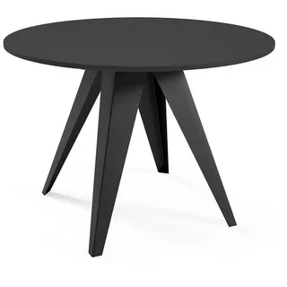 Feldmann-Wohnen Esstisch Gerda Schwarz Molet / Schwarz 90/128 / 90 / 76cm , Holz , Rund,Rund , Stativgestell , 90x76x90 cm , Esszimmer, Esstische