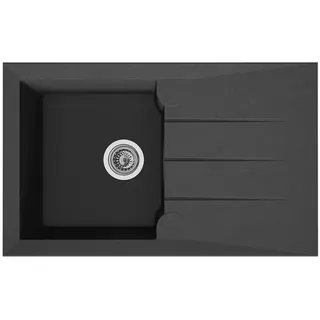 Respekta Alineo sechseckig links Einbauspüle titanium grau Handbetätigung 810 x 500 mm