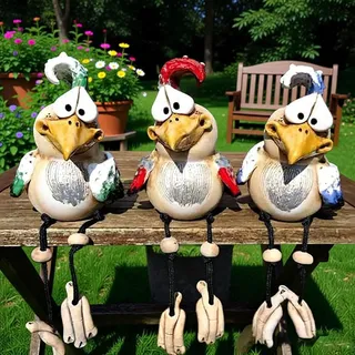 Ruiaqer Keramik Huhn Gartendeko Deko Garten Handarbeit Huhn Deko Garte n Keramik Hah Gartenstatue Henne Figuren Gartendeko Gartenfigur Gartendekoration für Außen Balkon Garten Ostern
