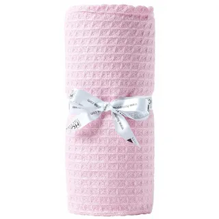 Homescapes Babydecke Waffelpiqué 125/150 cm, Bio-Baumwolle , Rosa , Textil , Uni , Rechteckig , 125x150 cm , Oeko-Tex® , Schlafen, Babybettausstattung, Babydecken & Babykissen, Babydecken