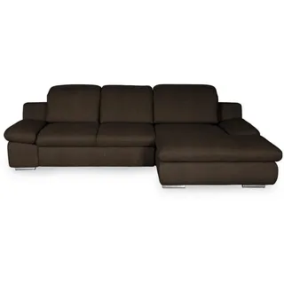 Livetastic Ecksofa , Braun , Textil , Ottomane rechts, L-Form , 286x165 cm , Made in Eu , seitenverkehrt erhältlich, Hocker erhältlich, Rücken echt, Armteil links, Armteil rechts , Wohnzimmer, Sofas & Couches, Wohnlandschaften, Ecksofas