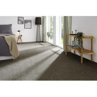 andiamo Teppichboden Izmir für Wohnzimmer und Kinderzimmer - Teppichboden Meterware zum Verlegen - Teppichbelag mit hoher Trittschalldämmung - weicher Teppichboden 400 x 600 cm Braun-Grau