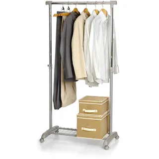 Perfetto Kleiderständer Grau, Kleiderbügel-Ständer auf Rollen, für Mäntel, Minimalistisch, Freistehend, Tragbar, 88x88x150 cm