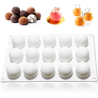 WishesMar Silikonform Schokoladenform Pralinenform für Süßigkeiten - Form einer Kugel Spheres Antihaft Küche Kleine flexible Silikon Form für Spaß bei der Küchenkreation - Durchmesser 4,3 cm