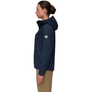 Mammut Ultimate VII SO Hooded Jacket Women | Outdoor Jacke für Damen, Wasserabweisende Softshelljacke, Funktionsjacke mit Kapuze, Gore-Tex Wanderjacke, Atmungsaktiv, Winddicht | Marine, M