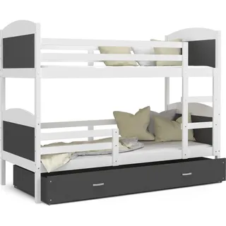 Etagenbett hochbett kinderzimmer kinderbetten jugendzimmer 200x90 weiss grau