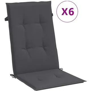 vidaXL Hochlehner-Auflagen 6 Stk. Melange Anthrazit 120x50x4 cm Stoff - Grau