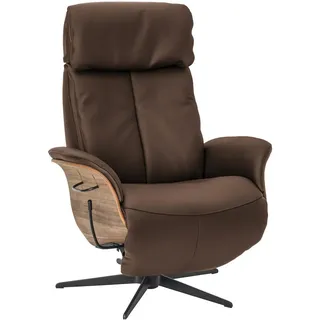 Welnova Relaxsessel , Hellbraun , Leder , Echtleder , Color-Finish-Leder , Nussbaum , 78x104-113x84 cm , Fußauswahl, Lederauswahl, Stoffauswahl, Liegefunktion , Wohnzimmer, Sessel, Ledersessel