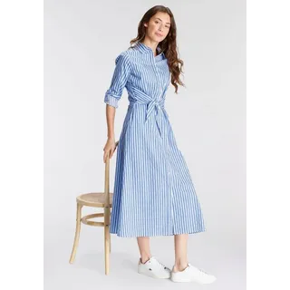 delmao Blusenkleid Blau/Weiß 40