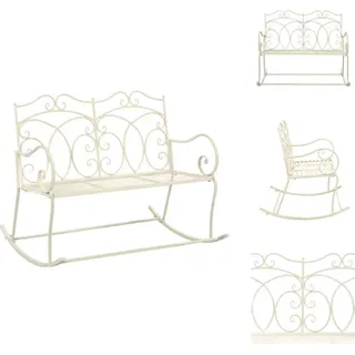 vidaXL Gartenbank 104 cm Eisen Antik Weiß - Gartenbänke - Weiß