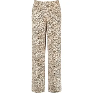 Gerry Weber Damen Gemusterte Schlupfhose Animal-Print, Gemustert reguläre Länge Ecru/Weiss/Schwarz Druck 42