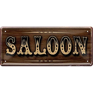 WOGEKA ART Retro Blechschild - Saloon Western Ranch - witziger Spruch als Geschenk-Idee zum Geburtstag Weihnachten zur Dekoration 28x12 cm Vintage-Design aus Metall 1192