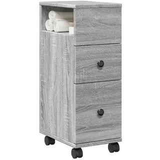 vidaXL Badschrank Schmal mit Rollen Grau Sonoma Holzwerkstoff - Grau