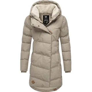 Ragwear wasserdichter Damen Wintermantel warmer Steppmantel lang mit Kapuze Pavla Intl Taupe24 Gr. XL - XL