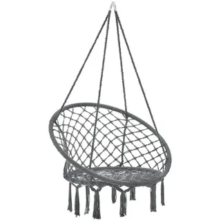 casa.pro Hängesessel, Dunkelgrau Textil, 80x140x80 cm, Gartenmöbel, Hängesessel