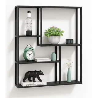 DanDiBo Ambiente Wandregal 90 x 75 x 20 cm Schwarz