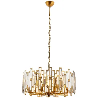 Elegant Vintage Chandelier, Metal Body, 100 cm Height, 50 cm Diameter | 6 x E14 Max 40W | Copper Baroque Design for Glamorous Home & Hotel Decor